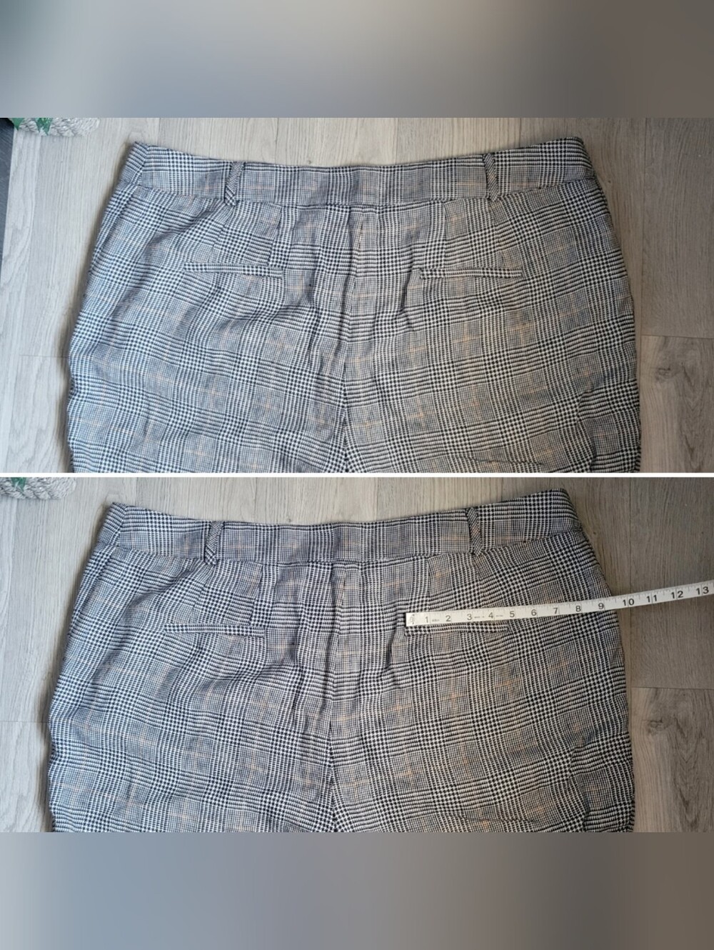 Veronica Beard Gemini Linen Blend Houndstooth Plaid Crop Pant in Navy Multi, 26 - Picture 14 of 16